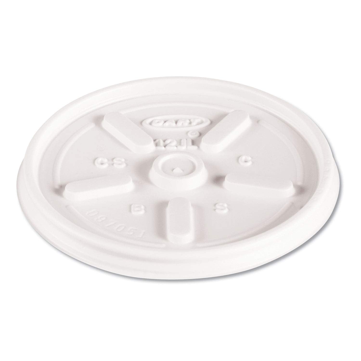 Dart 12JL Plastic Lids, for 12oz Hot/Cold Foam Cups, Vented, 1000/Carton