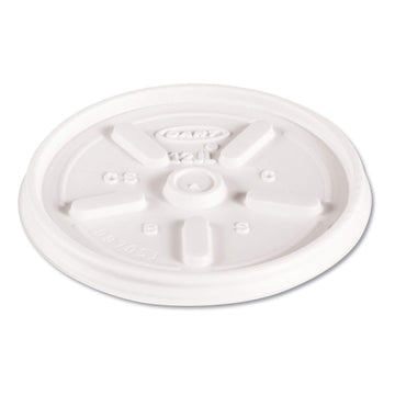 Dart 12JL Plastic Lids, for 12oz Hot/Cold Foam Cups, Vented, 1000/Carton