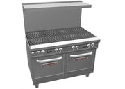 Southbend 48" Ultimate Restaurant Gas Range w/ 8 Wavy Grate Burners & (2) Space Saver Ovens by SOUTH BEND – Stainless Steel, Stainless-Steel, Model 4482EE