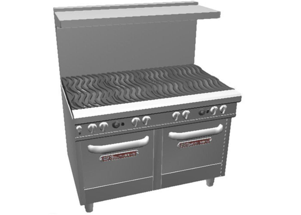 Southbend 48" Ultimate Restaurant Gas Range w/ 8 Wavy Grate Burners & (2) Space Saver Ovens by SOUTH BEND – Stainless Steel, Stainless-Steel, Model 4482EE