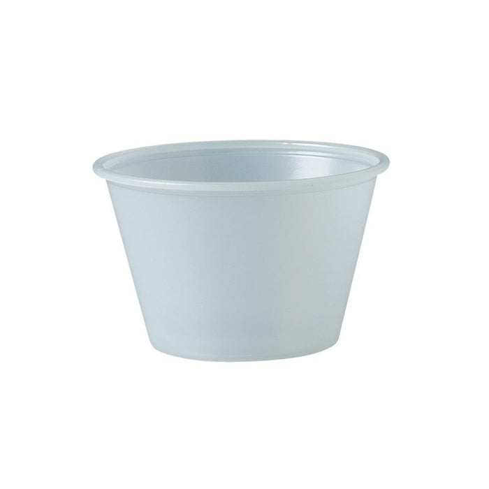 Dart P250N 2.5 oz Translucent PS Portion Container (Case of 2500)