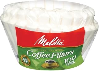 Melitta 8-12 Cup Basket Coffee Filters, White, 100 Count