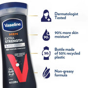 Mens Extra Strength Lotion 10 Ounce (295ml) (2 Pack) by Vaseline – 10 Ounce