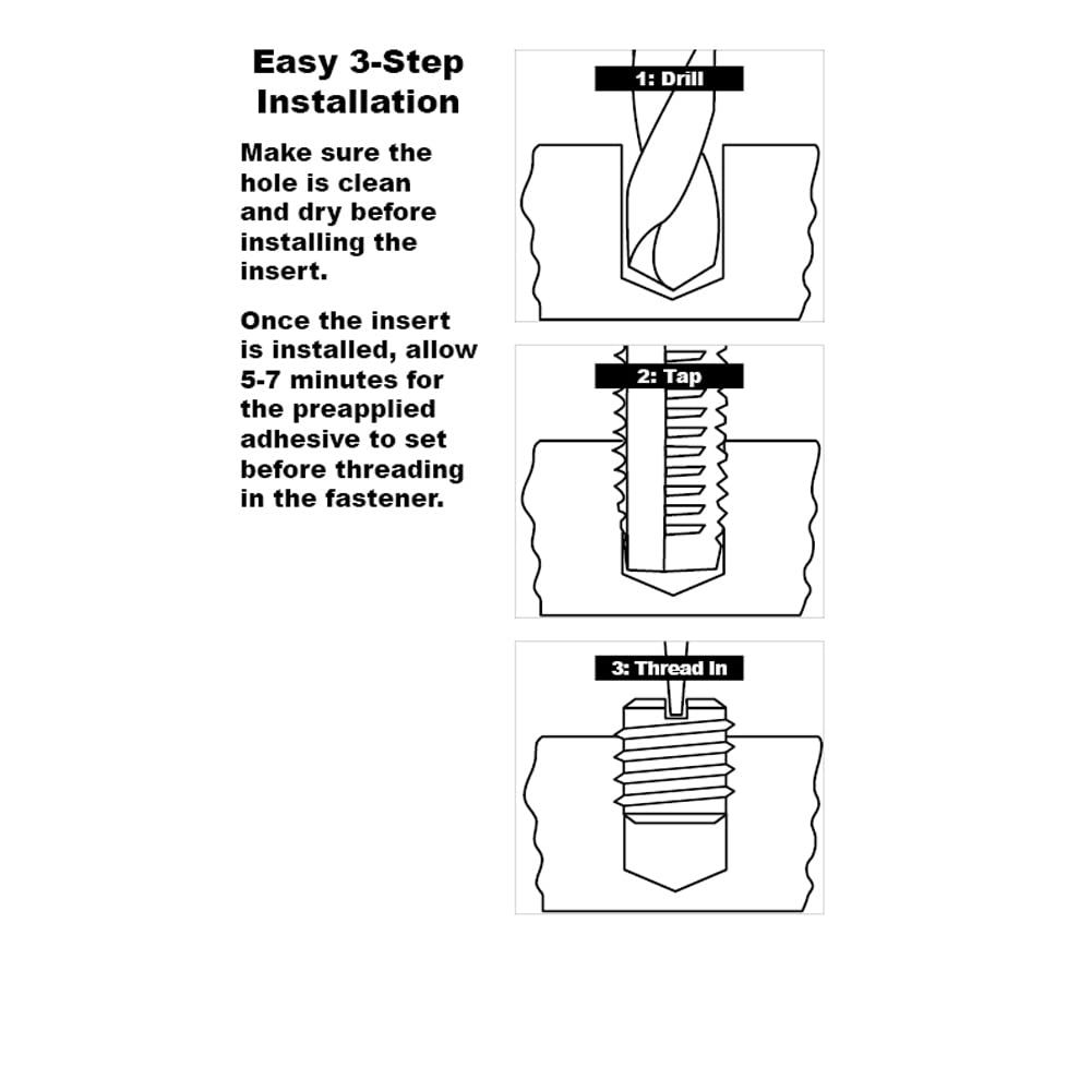 E-Z LOK 0.157"-36 IT, 0.315"-20 ET, 0.295" L / Pack of 5 / 1 Thread Locking Inserts