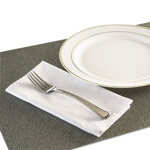Glimmerware Disposable Dinner Utensils, Fork, Plastic, Silver, 7 3/4" - Includes 600 forks.