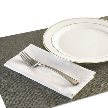 Glimmerware Disposable Dinner Utensils, Fork, Plastic, Silver, 7 3/4" - Includes 600 forks.