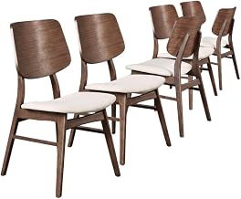 Starlight Canyon Home Solid Wood Dining Chairs Set of 6, Walnut Wood Kitchen and Dining Room Chairs for Table