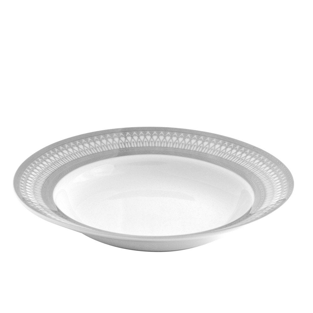 10 Strawberry Street White/Silver / Rim Soup Bowl / 9" Soup Bowls