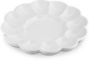 KooK Porcelain Egg Server, Holds 12 Halves, 10 Inch, White