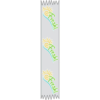Tamper Evident Packaging Tape for Food Containers Transparent Clear Imprinted "Fresh" with Sun Design - 1"W x 500 f by HUBERT – Large, Plastic, Clear, Model 150XCPFRESHS