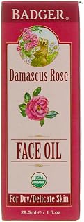 Badger Face Oil, Damascus Rose- For Dry/Delicate Skin 1 fl oz (29.5 ml) - 2 Pack#