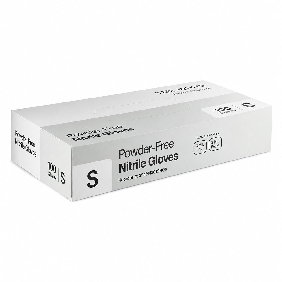 Nitrile Powder-Free Textured Gloves 3 Mil White Small by Glownary – Large, Vinyl, Blue, Pack of 1000, Model 394en301scase