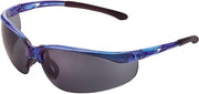 Global Industrial Half Frame Safety Glasses, Anti-Fog, Smoke Lens, Blue Frame