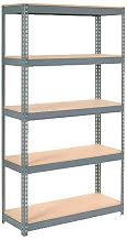 Global Industrial Extra Heavy Duty Shelving 48" W x 18" D x 72" H with 5 Shelves, Wood Deck, Gry