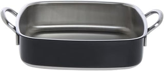 HUBERT Stainless Steel Roasting Pan 3-Ply Square Black 10 1/4" L x 10 1/4" W x 3" H