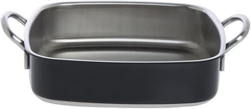 HUBERT Stainless Steel Roasting Pan 3-Ply Square Black 10 1/4" L x 10 1/4" W x 3" H