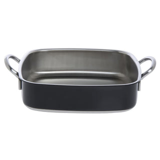 Stainless Steel Roasting Pan 3-Ply Square Black 10 1/4" L x 10 1/4" W x 3" H by HUBERT – Stainless Steel, Black, Model CE3PLY1025-C-BK