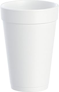 Dart Disposable Insulated Drinking Cup White Styrofoam 16 oz. 25 Ct 16J16