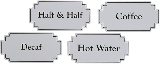 White Plastic Black Silk Screened Magnetic Airpot Signs 3 5/8"L x 1 13/16"H
