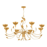 Innsbruck 8-Light Chandelier | Natural & Vogue Style | Vintage Gold Leaf Finish | Made of Steel | Damp-Rated for Bathroom Use | Adjustable Hang Height 41-102" | -VGL by Corbett