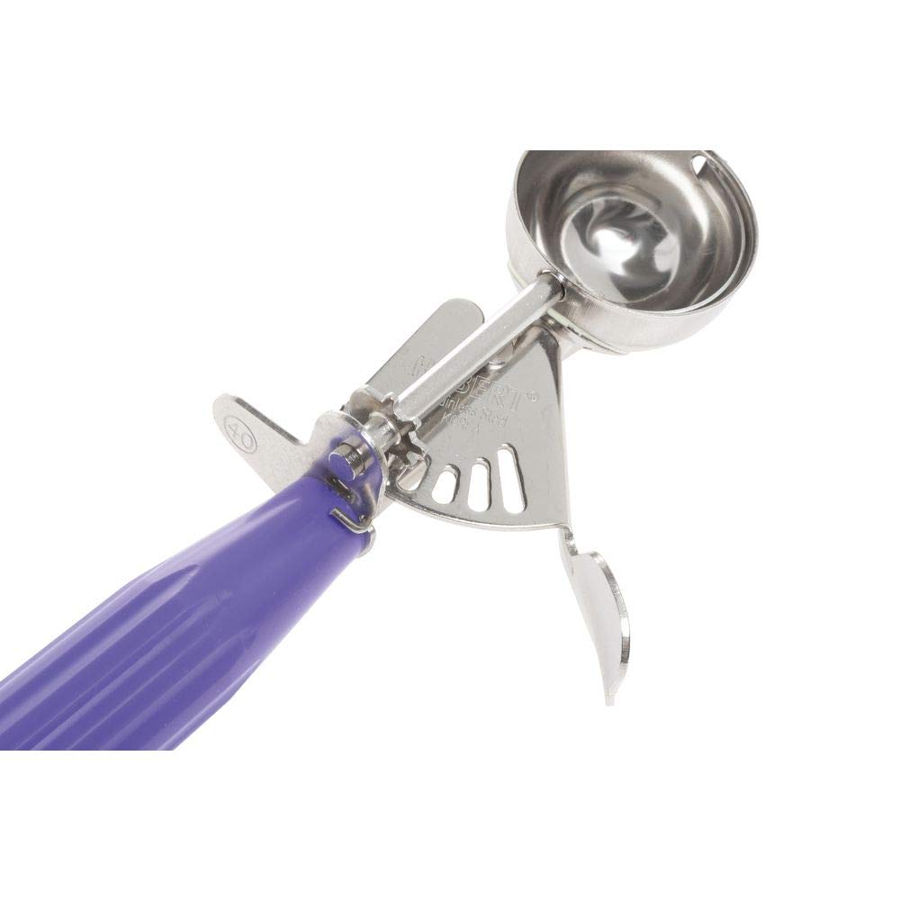 7/8 oz Stainless Steel Portion Control Disher with Orchid Polypropylene Handle - # by HUBERT – Plastic, Purple, Model 72563