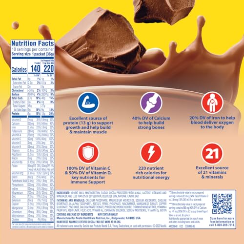 Carnation Breakfast Essentials Rich Milk Chocolate / 1.26 Ounce (Pack of 60) / 6 Chocolate Drink Mixes
