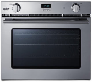 27" Wide Gas Wall Oven by Summit Appliance – 3 cubic feet, 3.0 cubic_feet, Stainless Steel, Silver, Model SGWOGD27