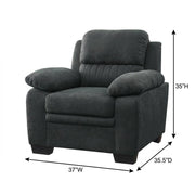 Textured Fabric-Upholstered Armchair with Solid Arms by Starlight Canyon Home – Textured, Grey