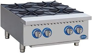 Globe GHP24G 24" Countertop Gas Hot Plate, (4) Burners