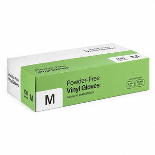 Medium Clear Vinyl Disposable Gloves Powder-Free 3 Mil by Glownary – Large, Vinyl, Blue, Pack of 100, Model 394365mbox
