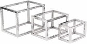 American Metalcraft HMRRSET Frame Riser Set, Set of 3 Various Sizes, Stainless Steel with Hammered Finish, Case of 2 Sets