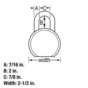 Padlock with Key by Master Lock – 2 Inch Shackle, Alloy Steel, Metal, Model 930DLHPF