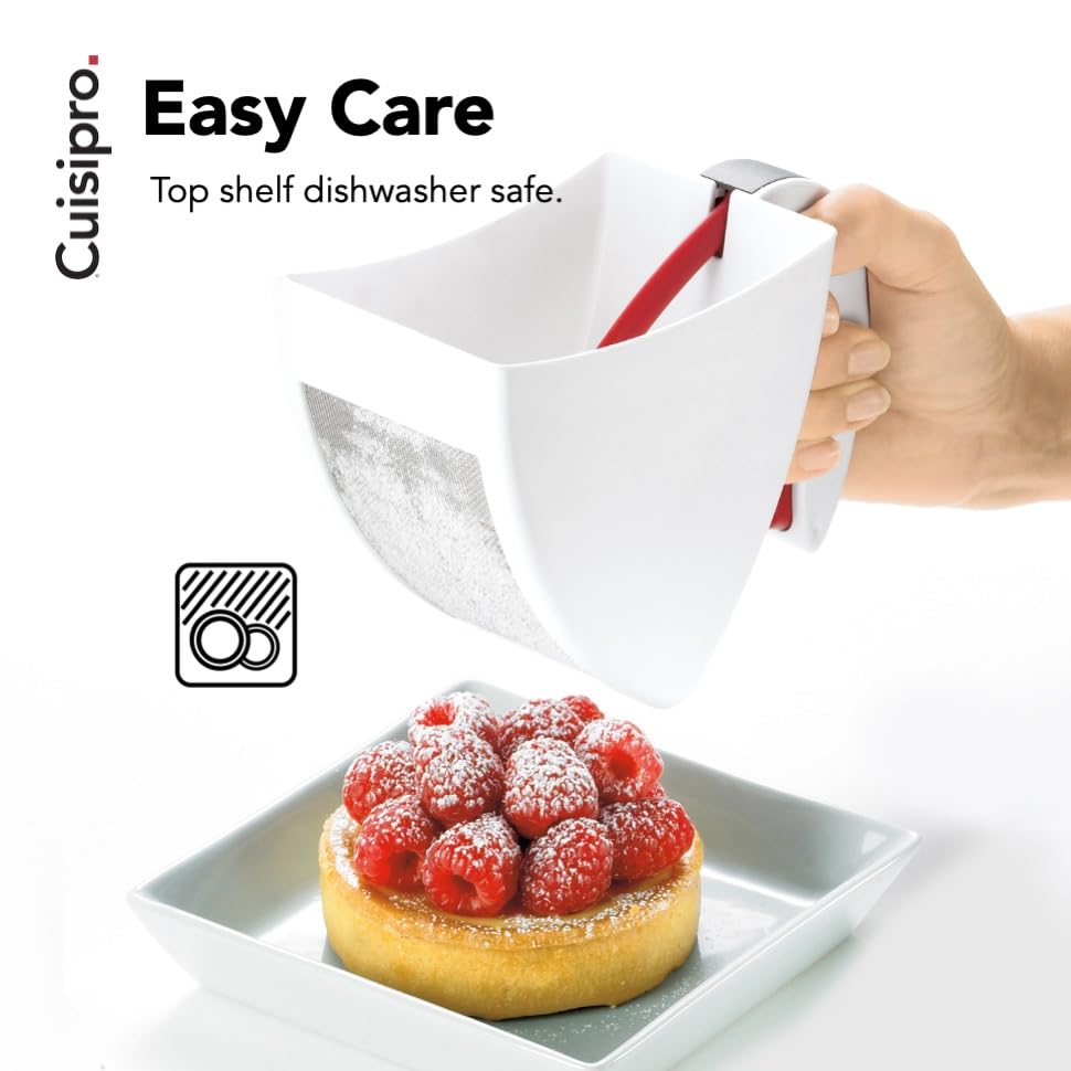 Scoop and Sift Flour Sifter by Cuisipro – Medium, 3 cups, Plastic, White, Model 1525