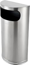 Global Industrial Half Round Side Open Indoor Trash Can, 9 Gallon Capacity