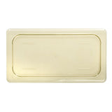 H-Pan 1/3 Size Amber Polysulfone Flat High Heat Food Pan Lid by Cambro – High Heat Plastic, Amber, Model 99511327898