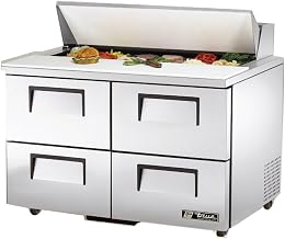 True TSSU-48-12D-4-HC 48" Refrigerated Sandwich Salad Unit, Fits (12) 1/6 Size Pans, Four Drawers