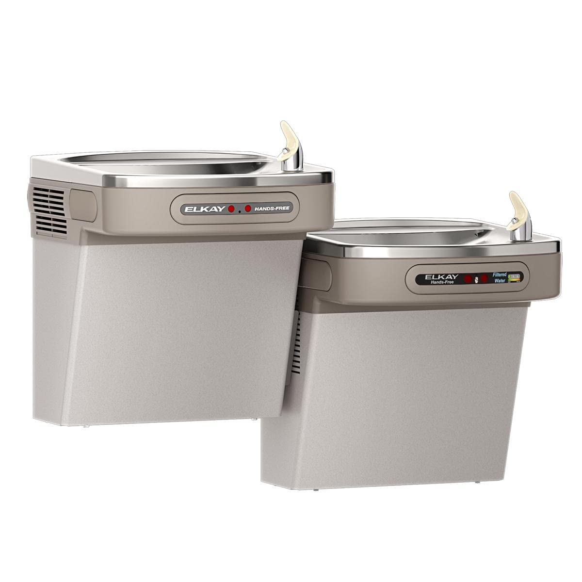 Wall Mount Hands-Free Activation ADA Cooler Non-Filtered Refrigerated Stainless by Elkay – Stainless Steel, Light Gray Granite, Model LZOOSTL8LC