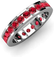 Ruby Channel Set Eternity Band 2.86 ctw-3.36 ctw 14K White Gold