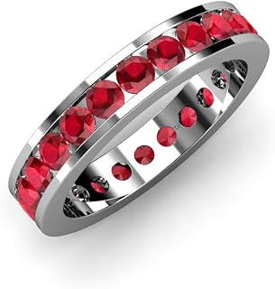 Ruby Channel Set Eternity Band 2.86 ctw-3.36 ctw 14K White Gold