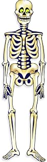 Unique Party Halloween Jointed Skeleton - 1 Count - Yellowish-White Indoor Hanging Décor for Spooky Decorations - Perfect for Haunted Houses & Parties