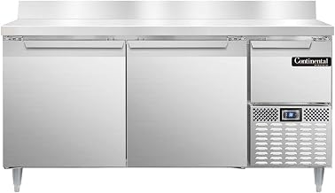 DLRA68-SS-BS Designer Line Refrigerated Base Worktop Unit, 68" W, Full Stainless & Backsplash