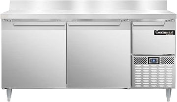 DLRA68-SS-BS Designer Line Refrigerated Base Worktop Unit, 68" W, Full Stainless & Backsplash