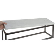 Black Display Riser with Marble Top - 7"H by HUBERT – Melamine, Black, Model 64410+34778