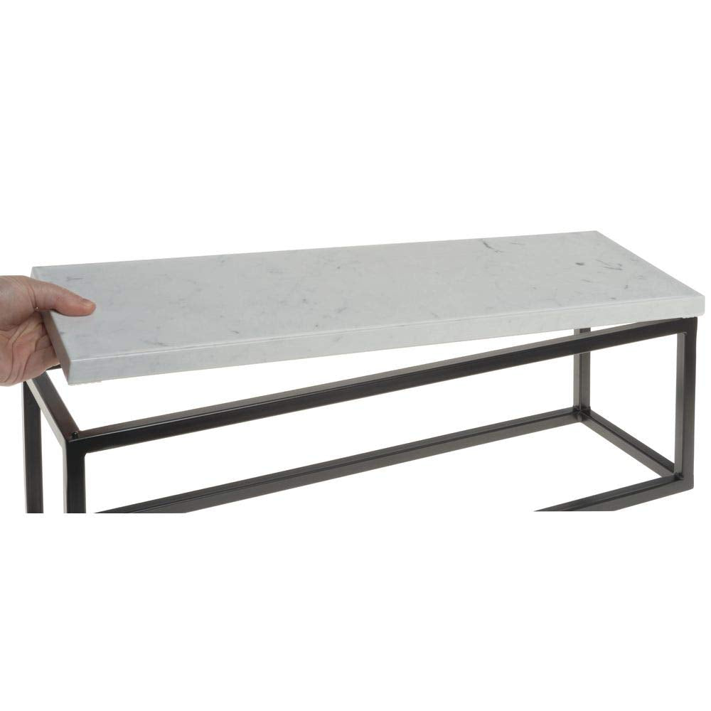 Black Display Riser with Marble Top - 7"H by HUBERT – Melamine, Black, Model 64410+34778