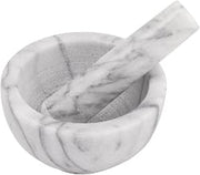 Winco 1 1/8" Gray Marble Mortar and Pestle Set