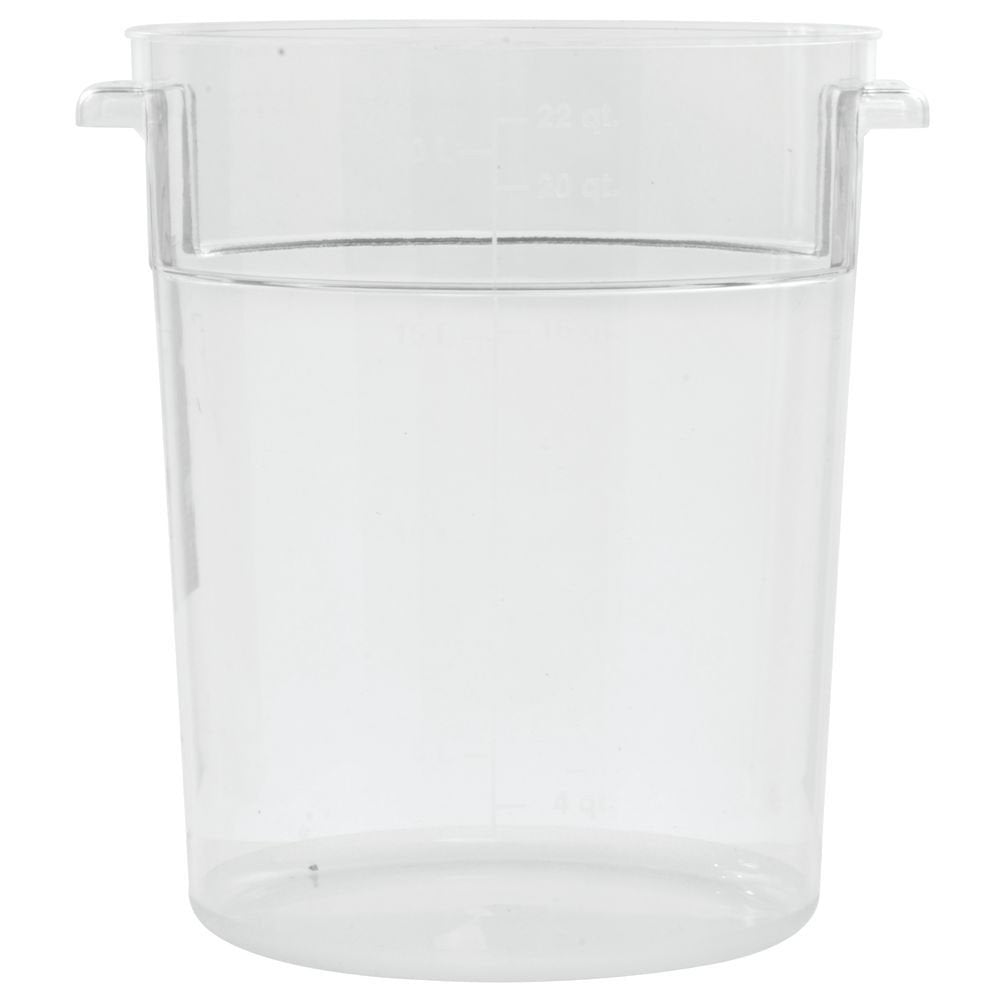 22 qt Plastic Food Container Round Clear - 13 3/4" Dia x 15" D by HUBERT – 22.0 quarts, Polycarbonate (PC), Clear, Model 10077838186319