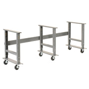 Mobile Adjustable Height Extra Long Industrial Workbench by Global Industrial – 30"L x 96"W x 4"H, Plastic, Gray, Model 601429A