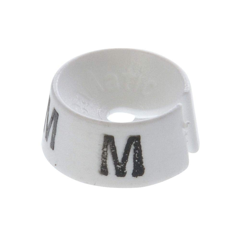 3/4" Hanger Markers Size Medium 25 per Bag by SIZEAMATIC – Plastic, White, Pack of 25, Model 201025-M