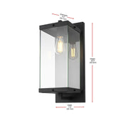 Julien One Light Outdoor Wall Sconce Black by Lighting Design – Iron, Black