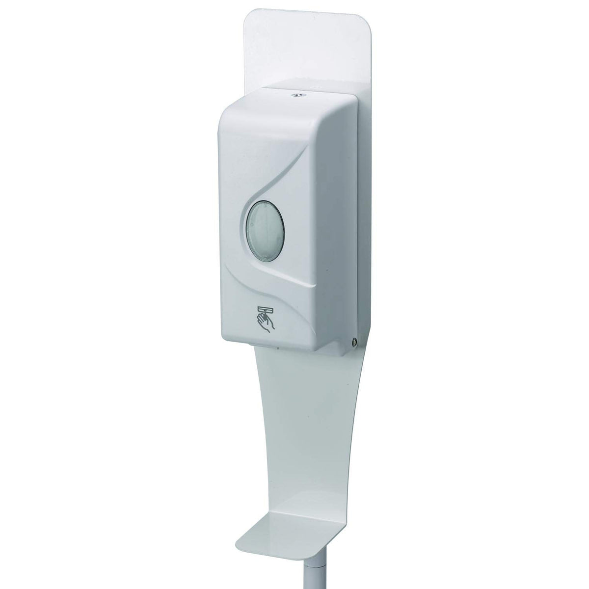 SAN ‘N’ SERV Touchless Hand Sanitizer Floor Dispenser by Service Ideas – Plastic, White, Model ADISPWSTD